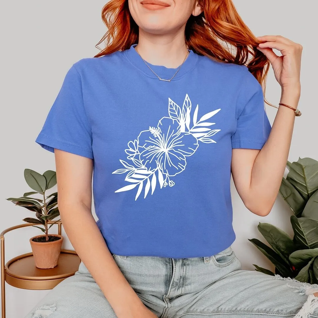 Hibiscus Spray Garment Dyed Tee sold by Zulily product image thumbnail 2