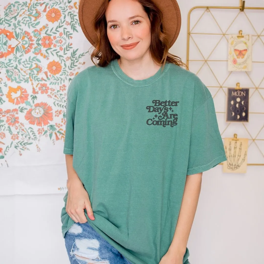 Embroidered Better Days Left Chest Garment Dyed Tee sold by Zulily product image thumbnail 3