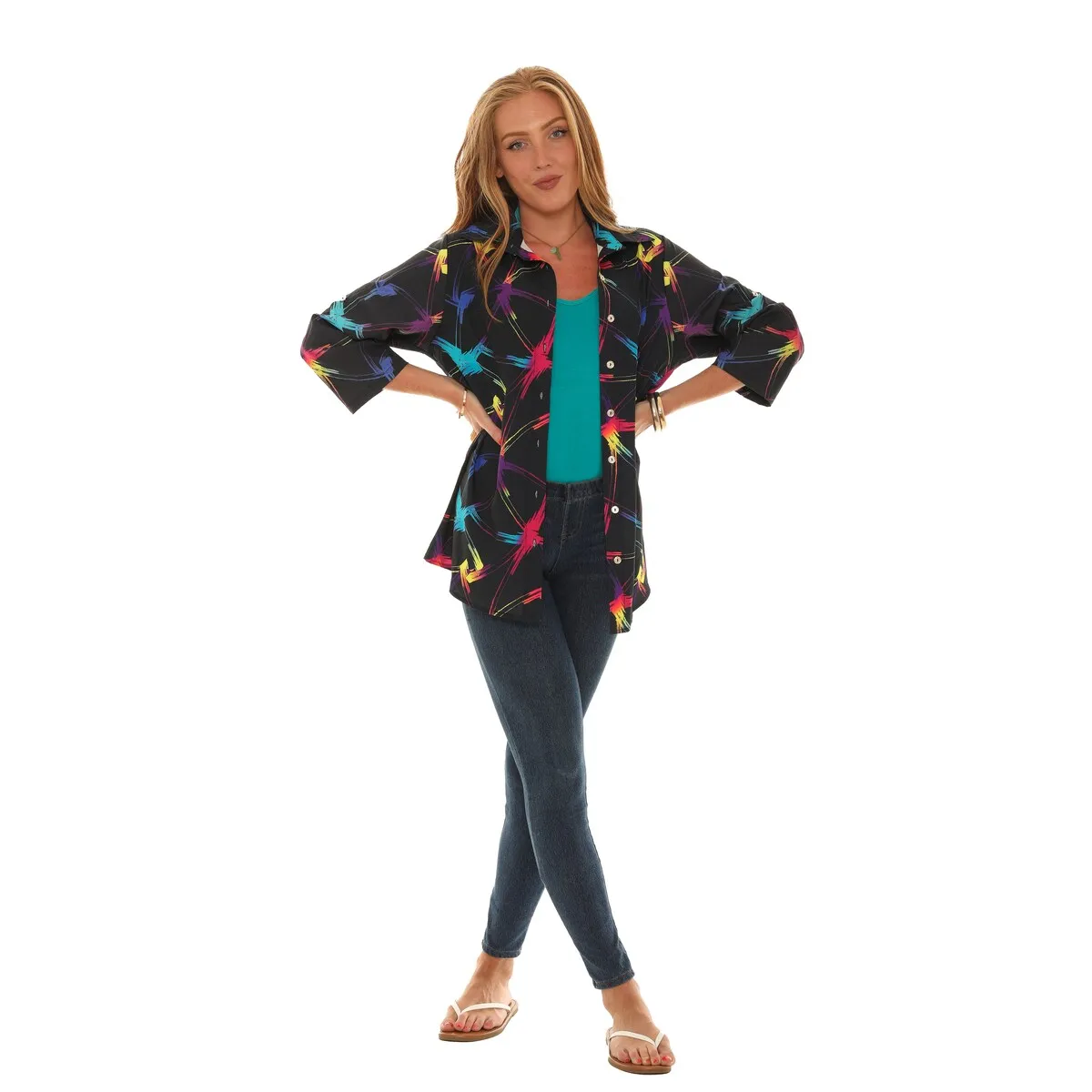 Women's Abstract Multi Print Shirt sold by Zulily product image thumbnail 4