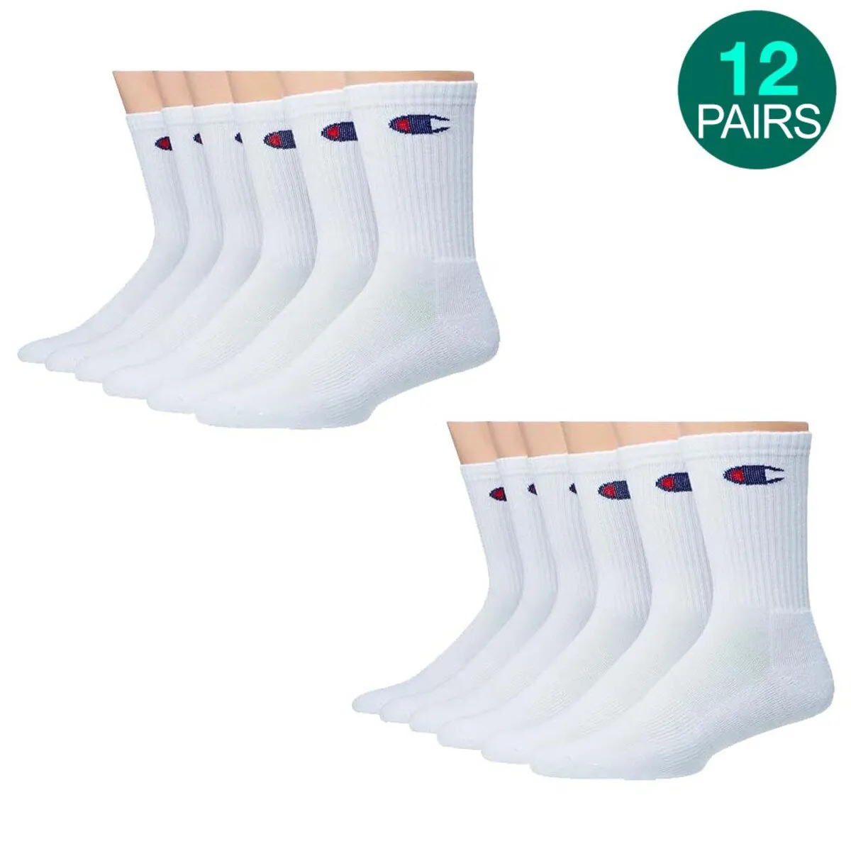 12-Pairs Champion Crew Sock with Gift Box, Black sold by Zulily product image thumbnail 4