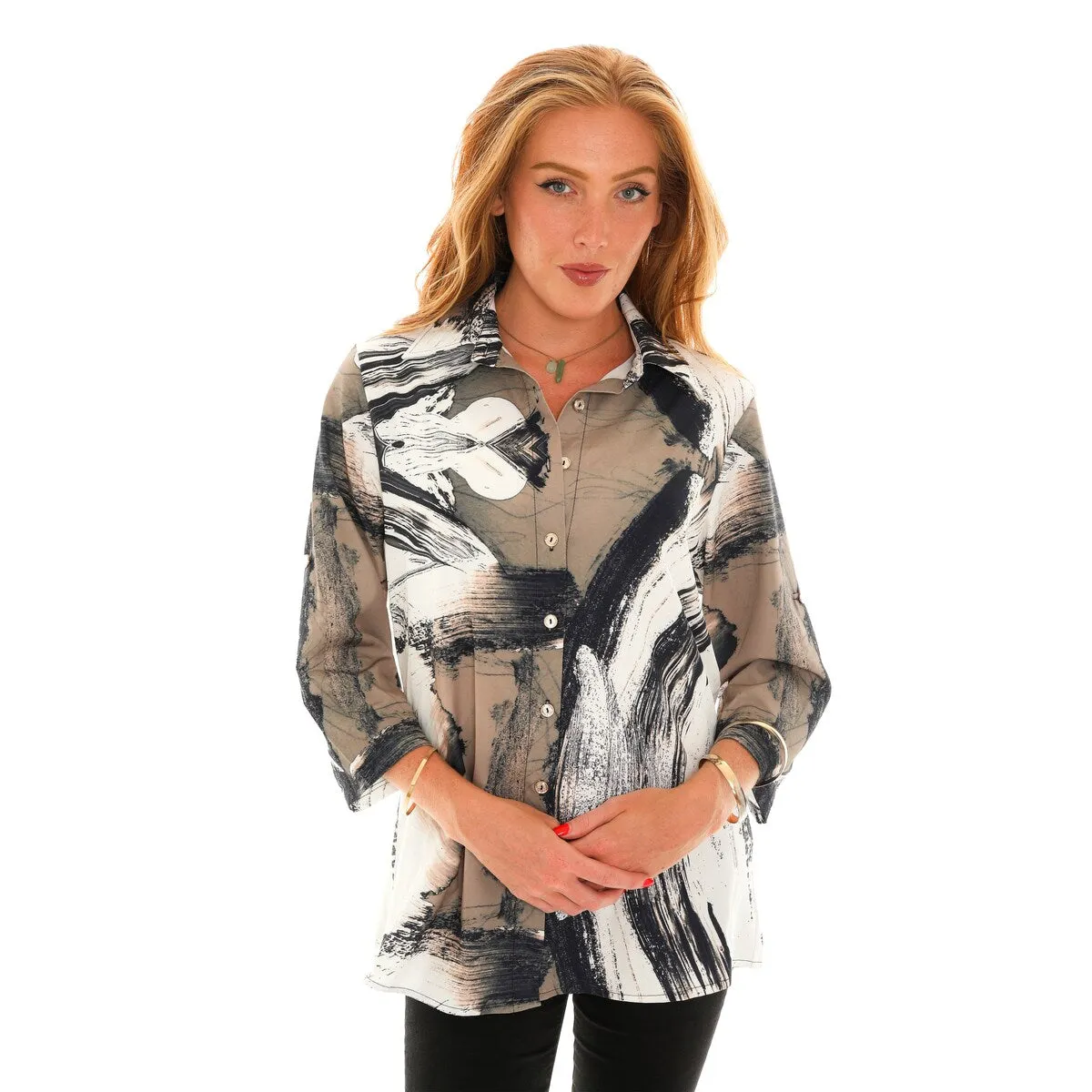 Women's Abstract Multi Print Shirt sold by Zulily