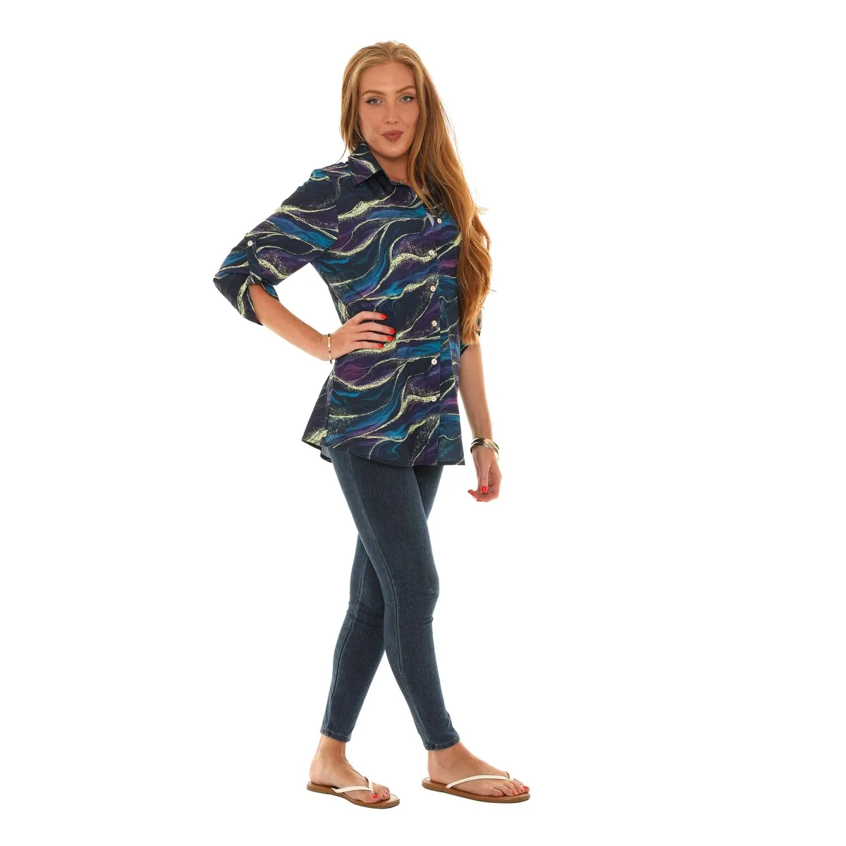 Women's Abstract Multi Print Shirt sold by Zulily product image thumbnail 4