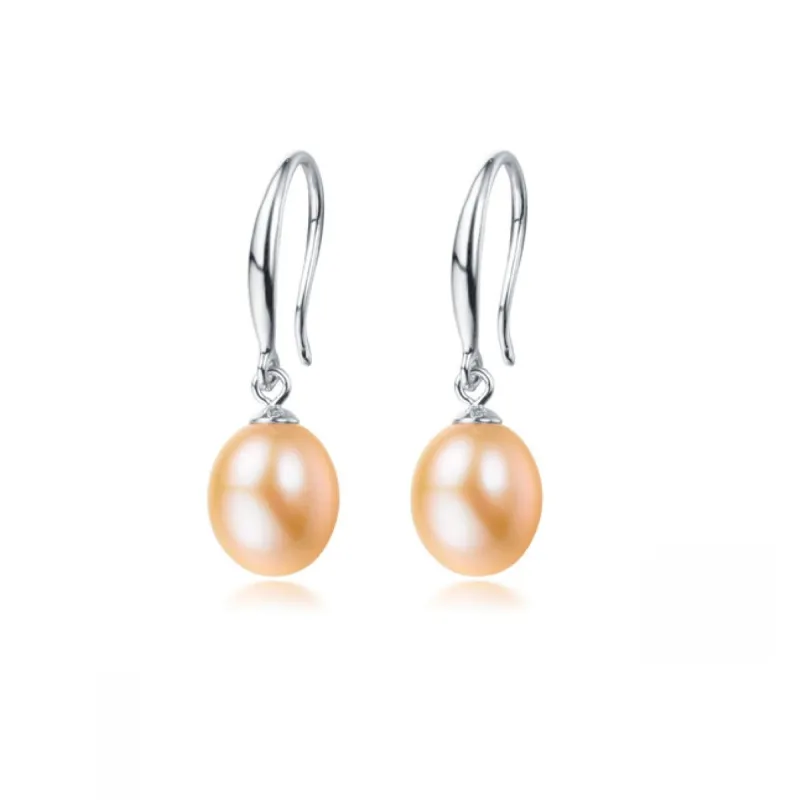 Sterling Silver & Peach Freshwater Pearl Drop Earrings sold by Zulily
