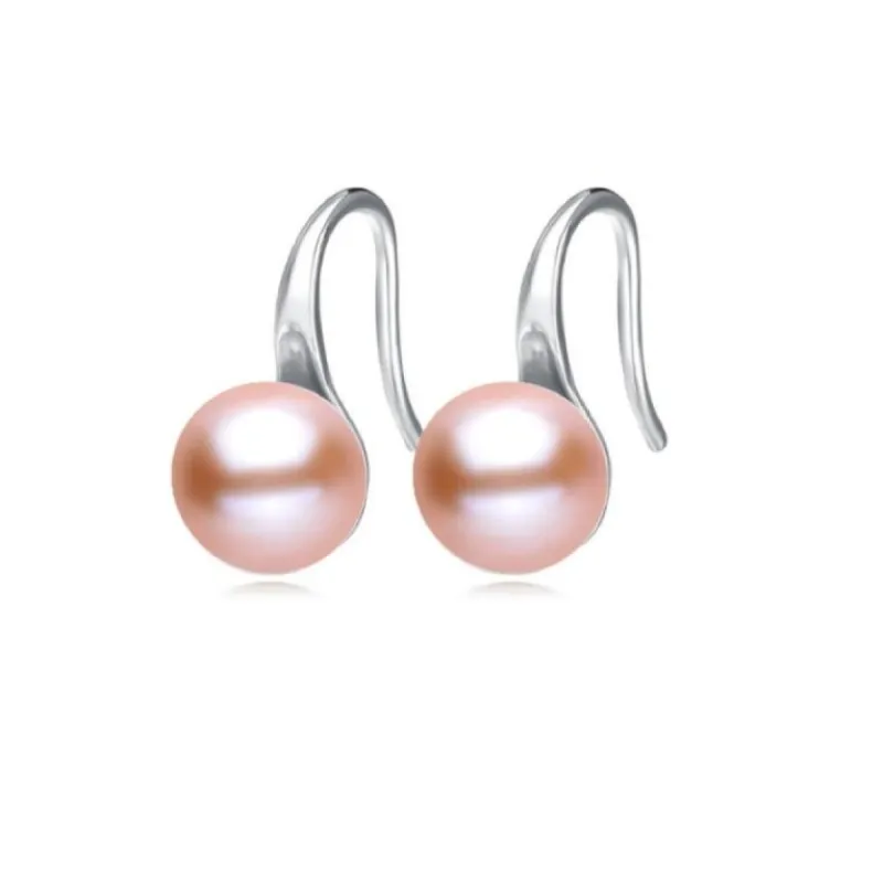 Peach Freshwater Pearl Rounded Threader Earrings sold by Zulily