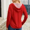 Red "I LOVE YOU" Print Drawstring Long Sleeve Hoodie sold by Zulily