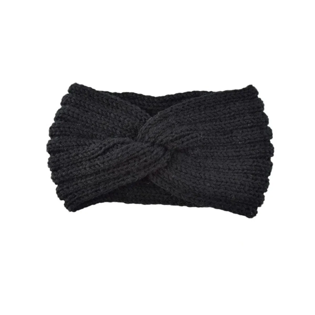 Black Knit Twisted Headband sold by Zulily