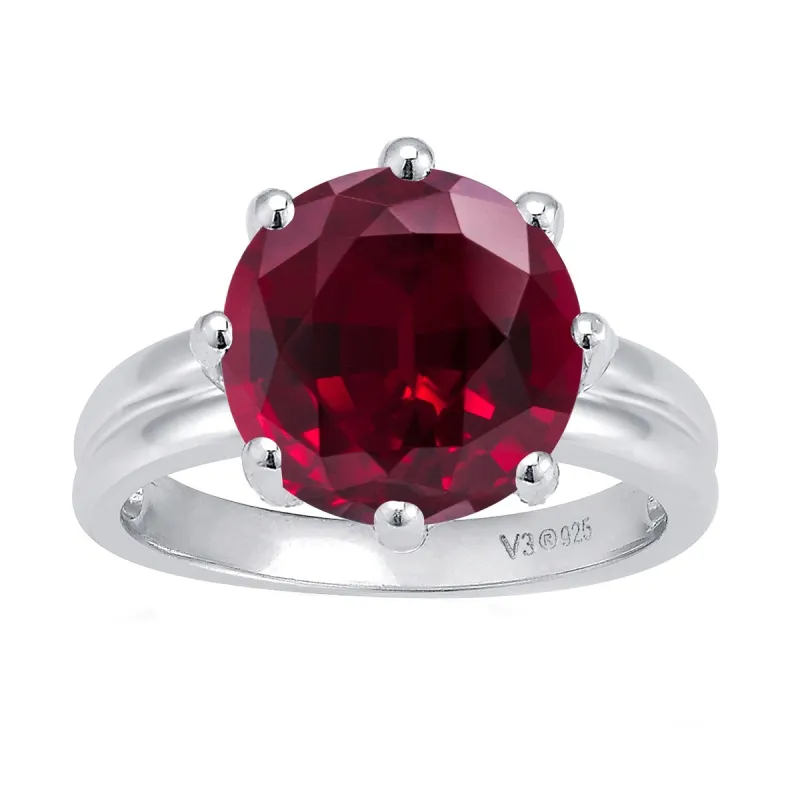 Sterling Silver 4 CT Ruby Solitaire Ring sold by Zulily