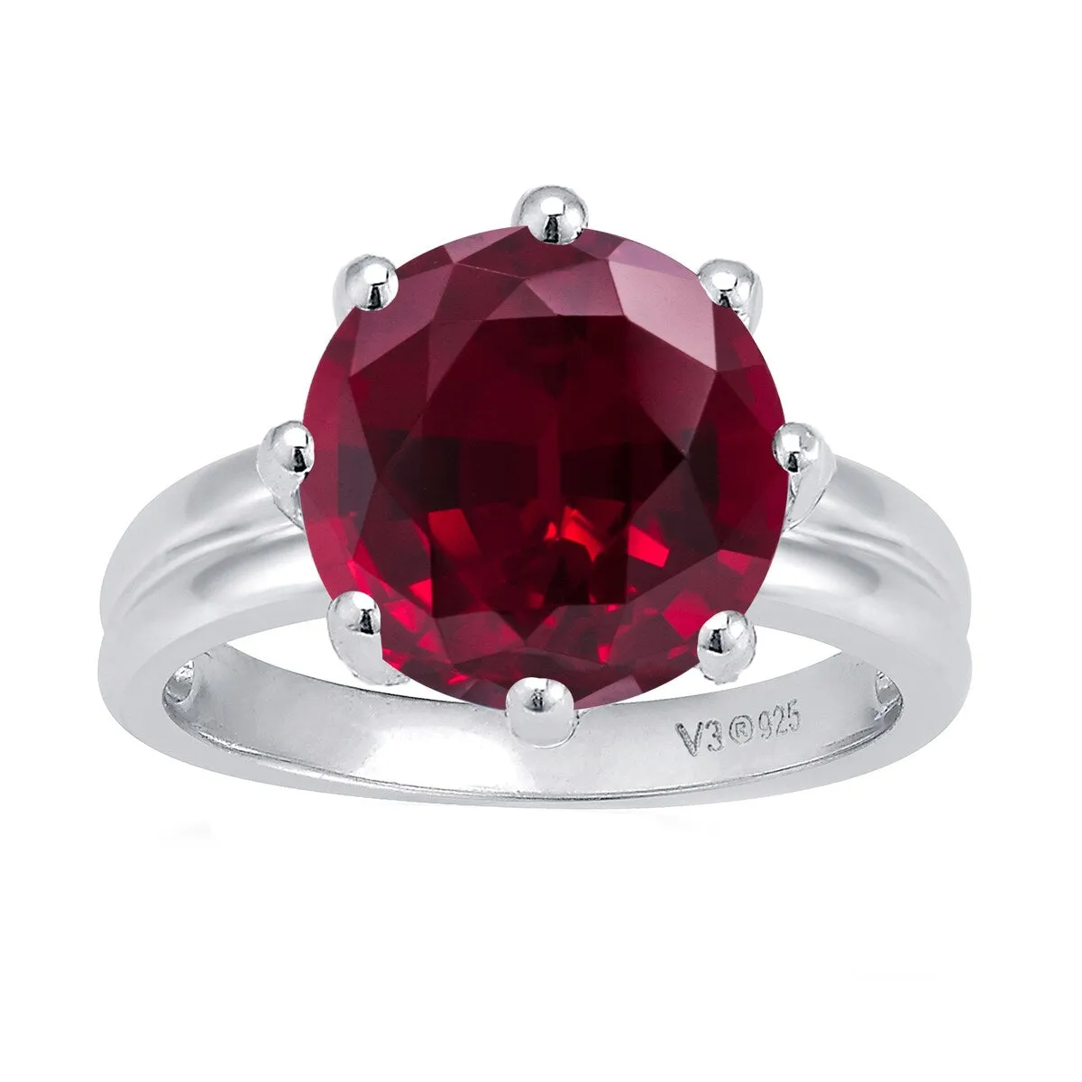 Sterling Silver 4 CT Ruby Solitaire Ring sold by Zulily