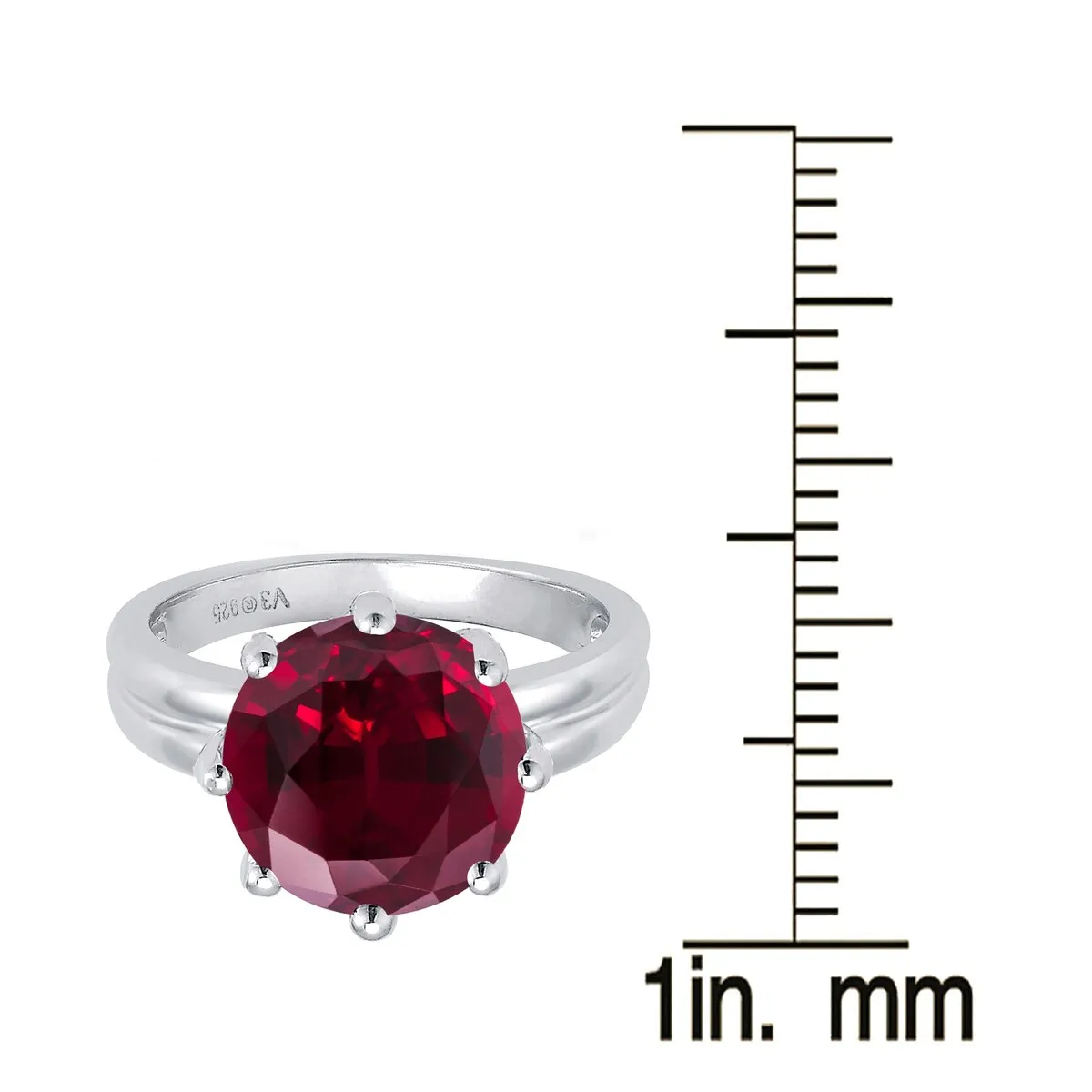 Sterling Silver 4 CT Ruby Solitaire Ring sold by Zulily product image thumbnail 3