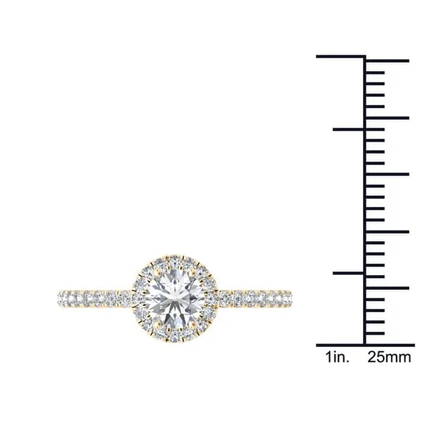 De Couer 14k Yellow Gold 3/4ct TDW Diamond Halo Engagement Ring sold by Zulily product image thumbnail 4