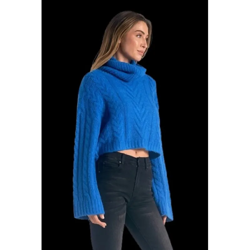 Crop Cable Knit Turtelneck sold by Zulily