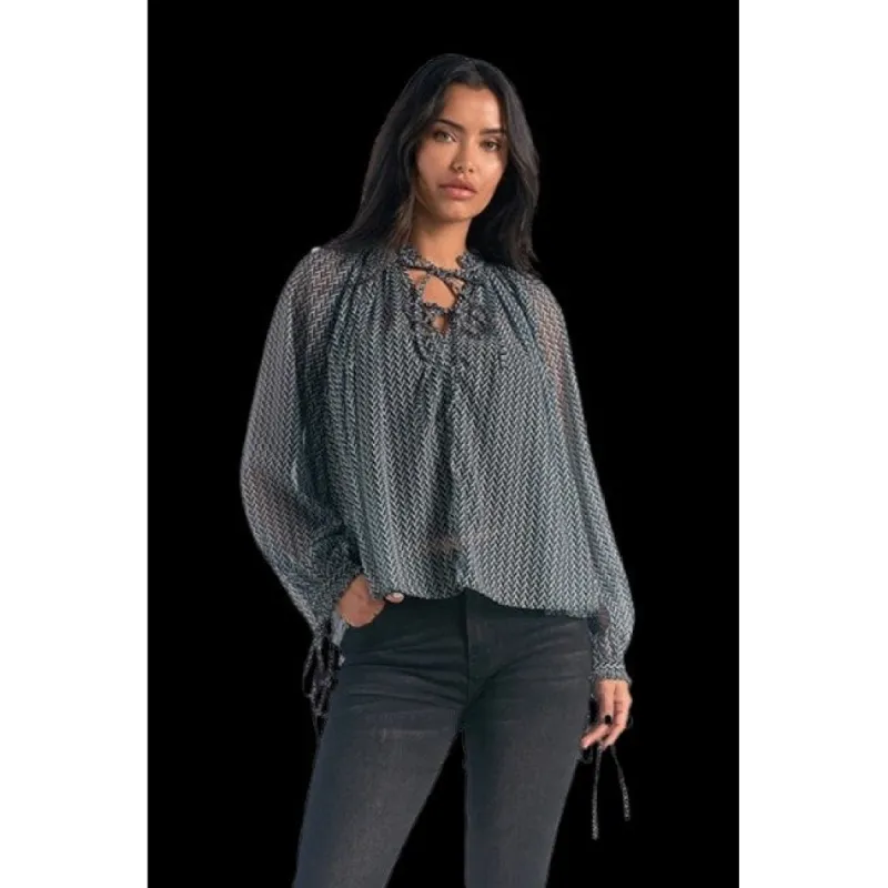 Tie Sleeve Cuff Blouse sold by Zulily