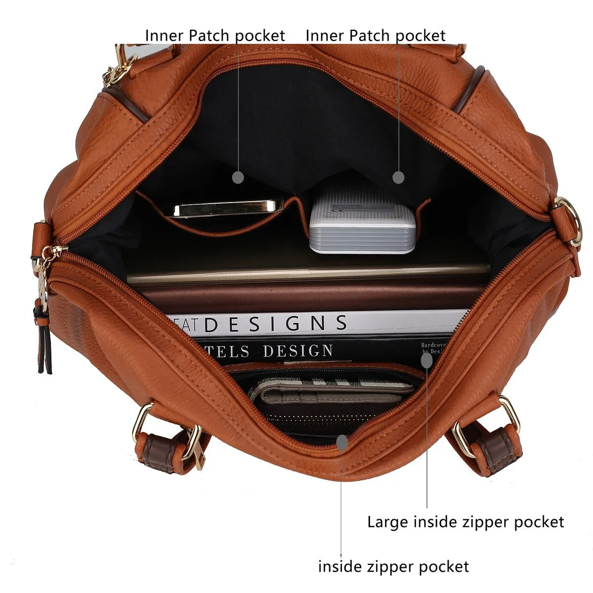 Mkfcollection Francis Tote Bag Vegan Leather Designer Handbag sold by Zulily product image thumbnail 4