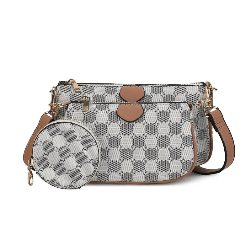 Mkfcollection Evanna Crossbody Bag And Set Vegan Leather Designer Handbag sold by Zulily