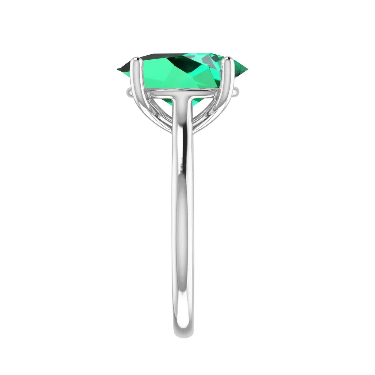 Sterling Silver Oval Shape 2.25cttw Green Emerald Solitaire Ring sold by Zulily product image thumbnail 2