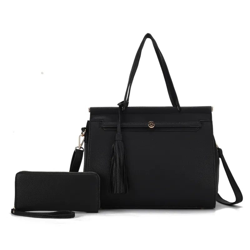 Mkfcollection Shelby Shoulder Bag And Set Vegan Leather Designer Handbag sold by Zulily