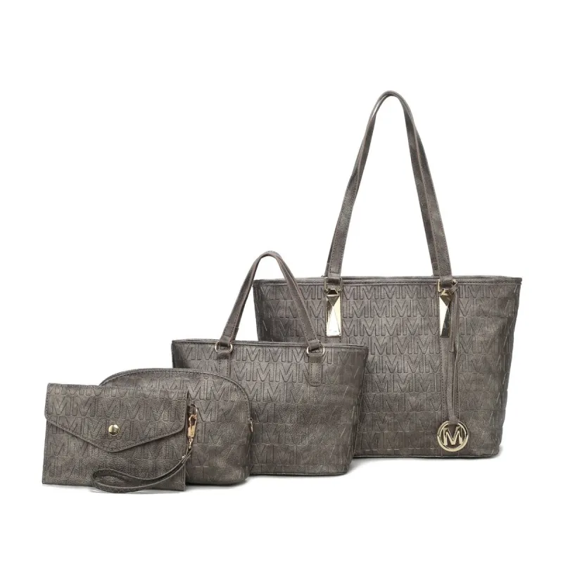 Mkfcollection Arya Signature Tote And Set Vegan Leather Designer Handbag sold by Zulily
