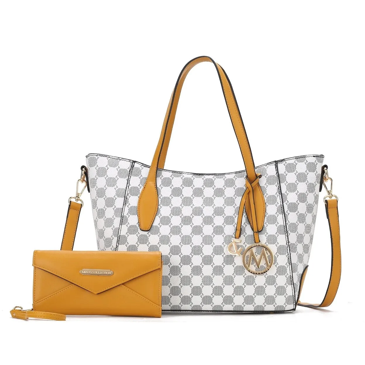 Mkfcollection Gianna Tote Bag And Wallet Set Vegan Leather Designer Handbag sold by Zulily