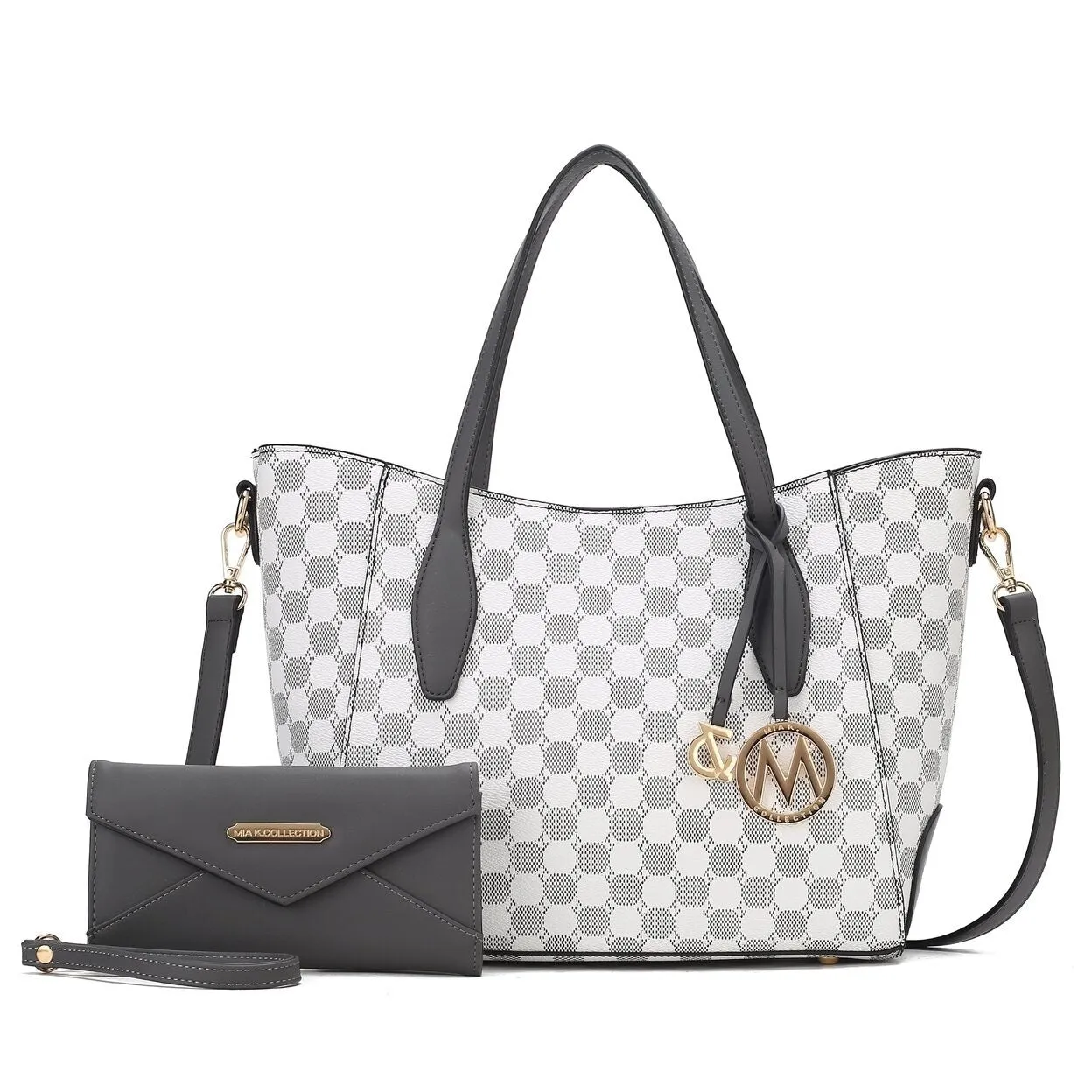 Mkfcollection Gianna Tote Bag And Wallet Set Vegan Leather Designer Handbag sold by Zulily product image thumbnail 3