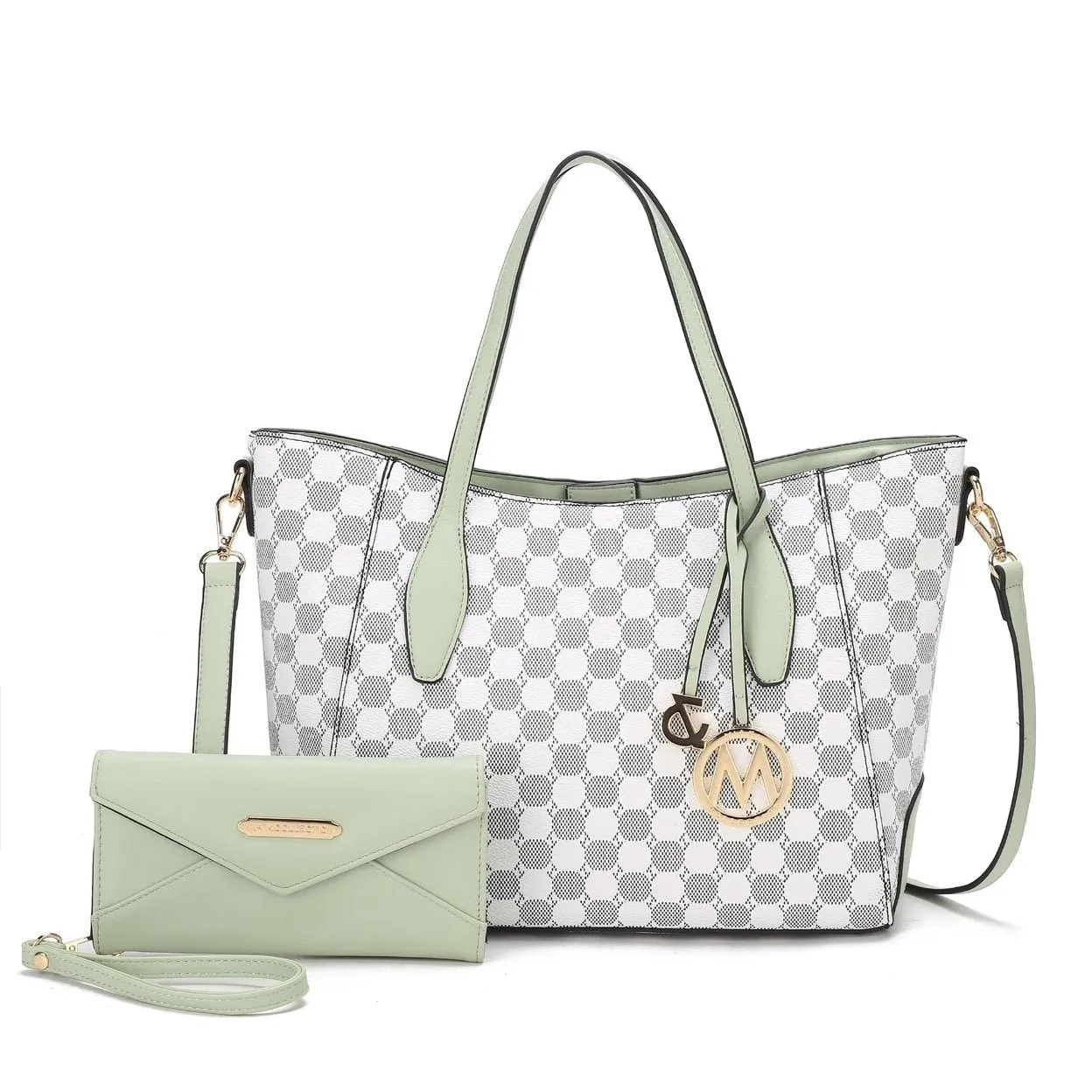 Mkfcollection Gianna Tote Bag And Wallet Set Vegan Leather Designer Handbag sold by Zulily product image thumbnail 2
