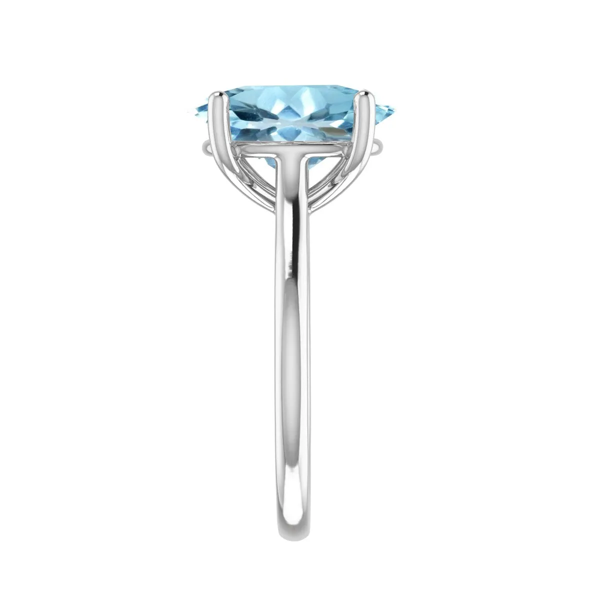 Sterling Silver with Oval Shape 3.35cttw Natural Sky Blue Topaz Solitaire Ring sold by Zulily product image thumbnail 2