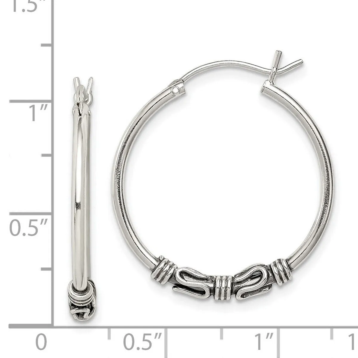 Curata 925 Sterling Silver 25x 27mm Hoop Earrings sold by Zulily product image thumbnail 2