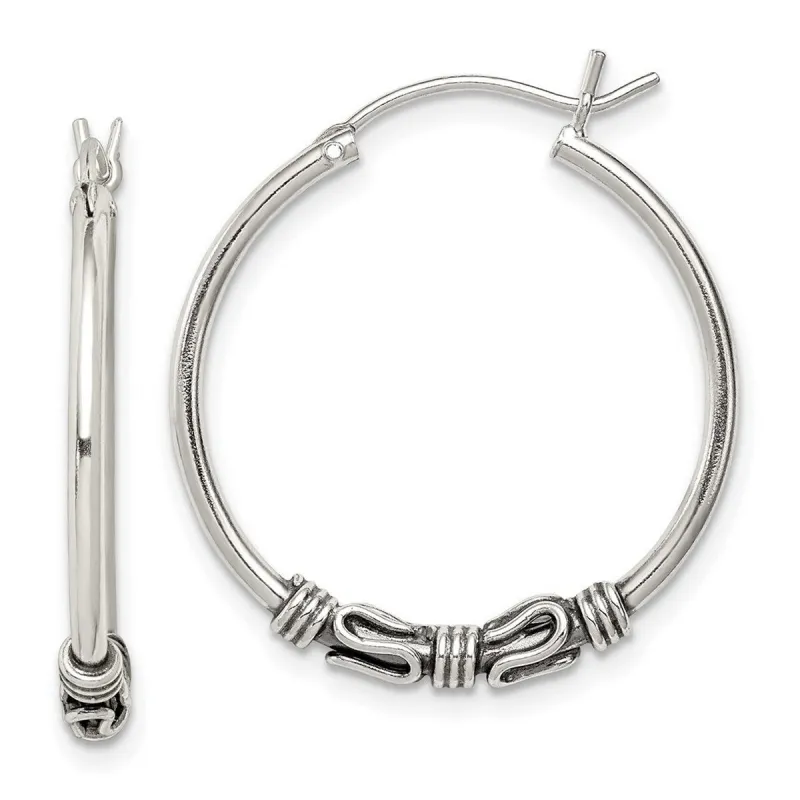Curata 925 Sterling Silver 25x 27mm Hoop Earrings sold by Zulily
