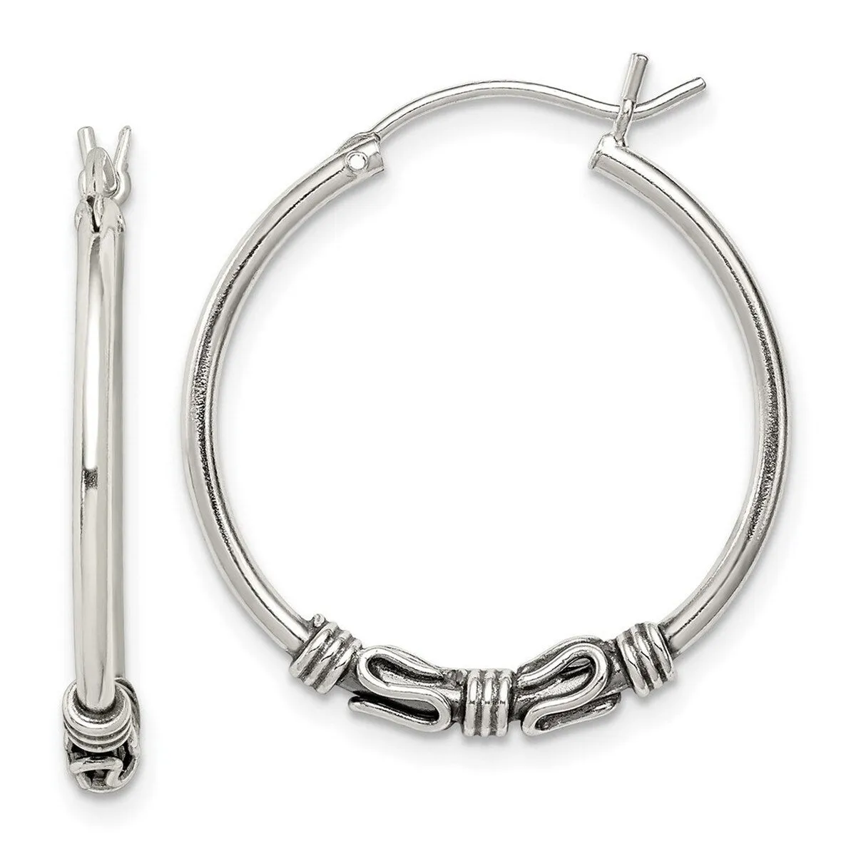 Curata 925 Sterling Silver 25x 27mm Hoop Earrings sold by Zulily