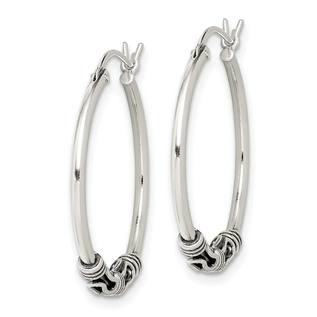 Curata 925 Sterling Silver 25x 27mm Hoop Earrings sold by Zulily product image thumbnail 3