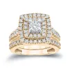14k Gold 1 3/5ct TDW Diamond Halo Engagement Ring Set by Auriya sold by Zulily