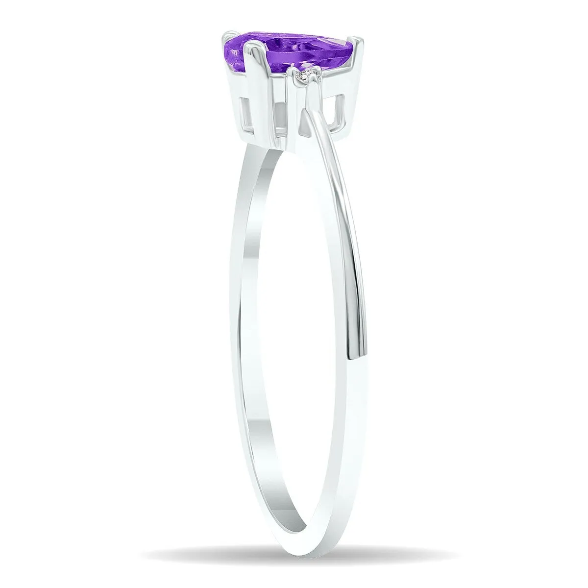 Women's Amethyst and Diamond Classic Band in 10K White Gold sold by Zulily product image thumbnail 3