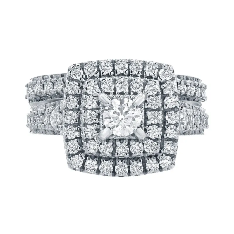 Women's Amethyst and Diamond Classic Band in 10K White Gold sold by Zulily