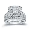 14k Gold 1 3/5ct TDW Diamond Halo Engagement Ring Set by Auriya sold by Zulily