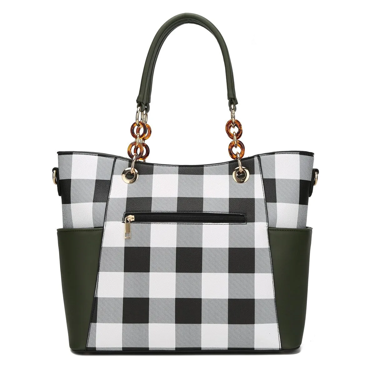 MKF Collection Bonita Checker Tote Bag & Wallet Set by Mia K. sold by Zulily product image thumbnail 3