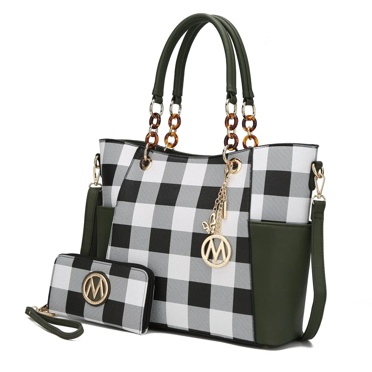 MKF Collection Bonita Checker Tote Bag & Wallet Set by Mia K. sold by Zulily