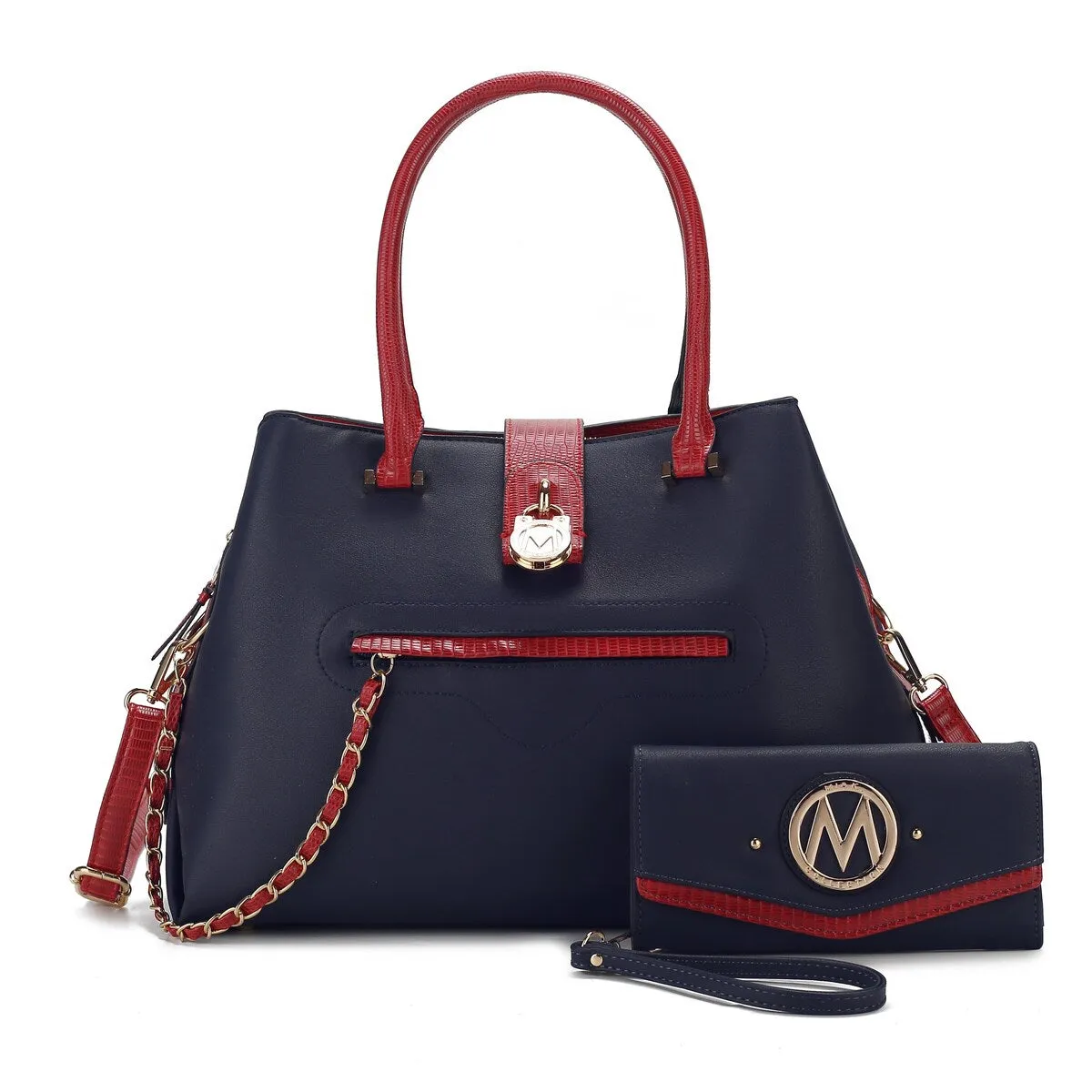 Mkfcollection Edith Vegan Leather Women Tote Bag With Wallet Vegan Leather sold by Zulily product image thumbnail 4