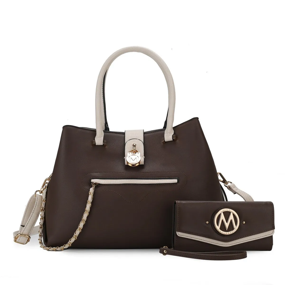 Mkfcollection Edith Vegan Leather Women Tote Bag With Wallet Vegan Leather sold by Zulily product image thumbnail 5