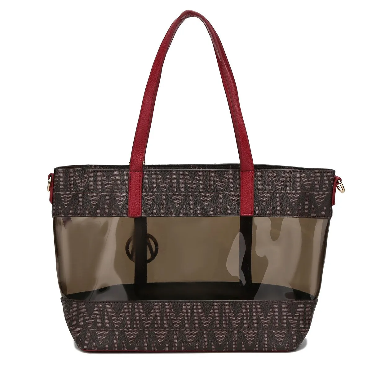 Mkfcollection Belinda Signature Tote Bag And Pouch Set Vegan Leather Designer sold by Zulily product image thumbnail 2