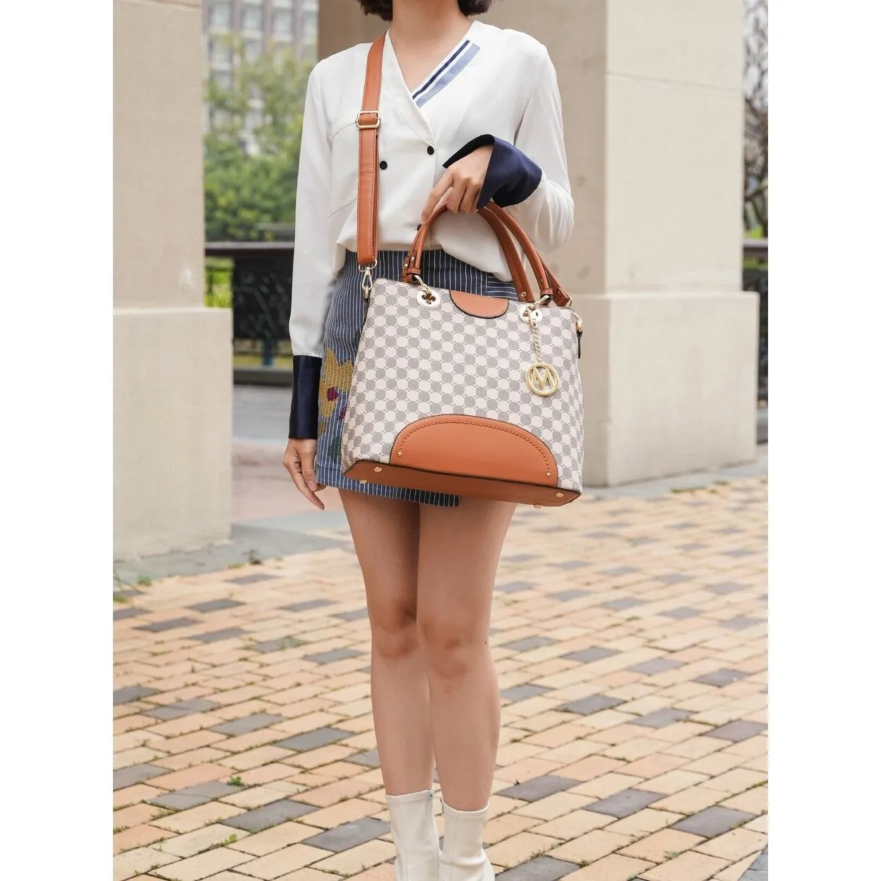 Mkfcollection Gabriella Handbag And Wallet Set Vegan Leather Designer Handbag sold by Zulily