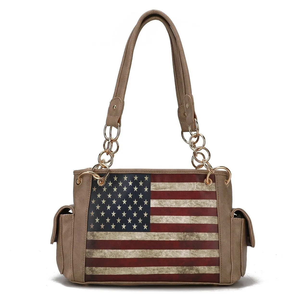 Mkfcollection Alaina Printed Flag Shoulder Bag Vegan Leather Designer Handbag sold by Zulily product image thumbnail 4