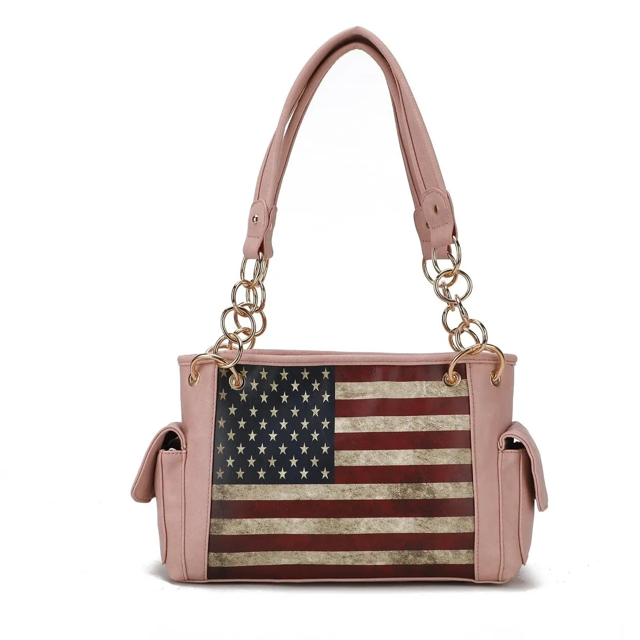 Mkfcollection Alaina Printed Flag Shoulder Bag Vegan Leather Designer Handbag sold by Zulily product image thumbnail 5