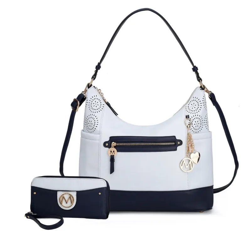 Mkfcollection Charlotte Shoulder Bag With Matching Wallet Vegan Leather Design sold by Zulily