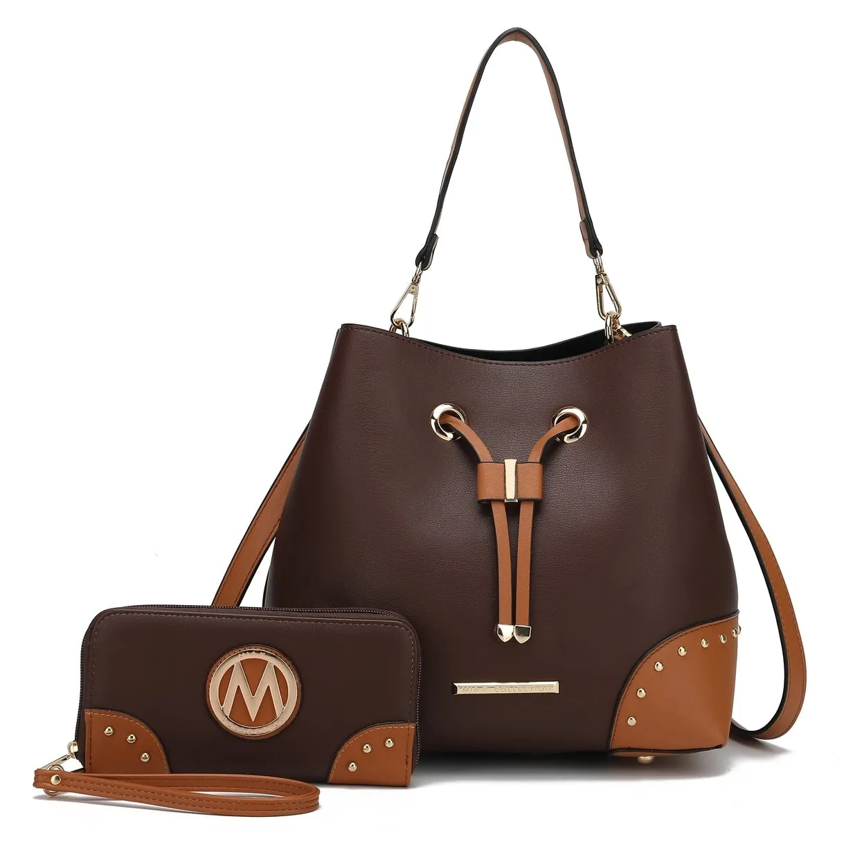 Mkfcollection Bella Bucket Bag And Wallet Set Vegan Leather Designer Handbag sold by Zulily product image thumbnail 4