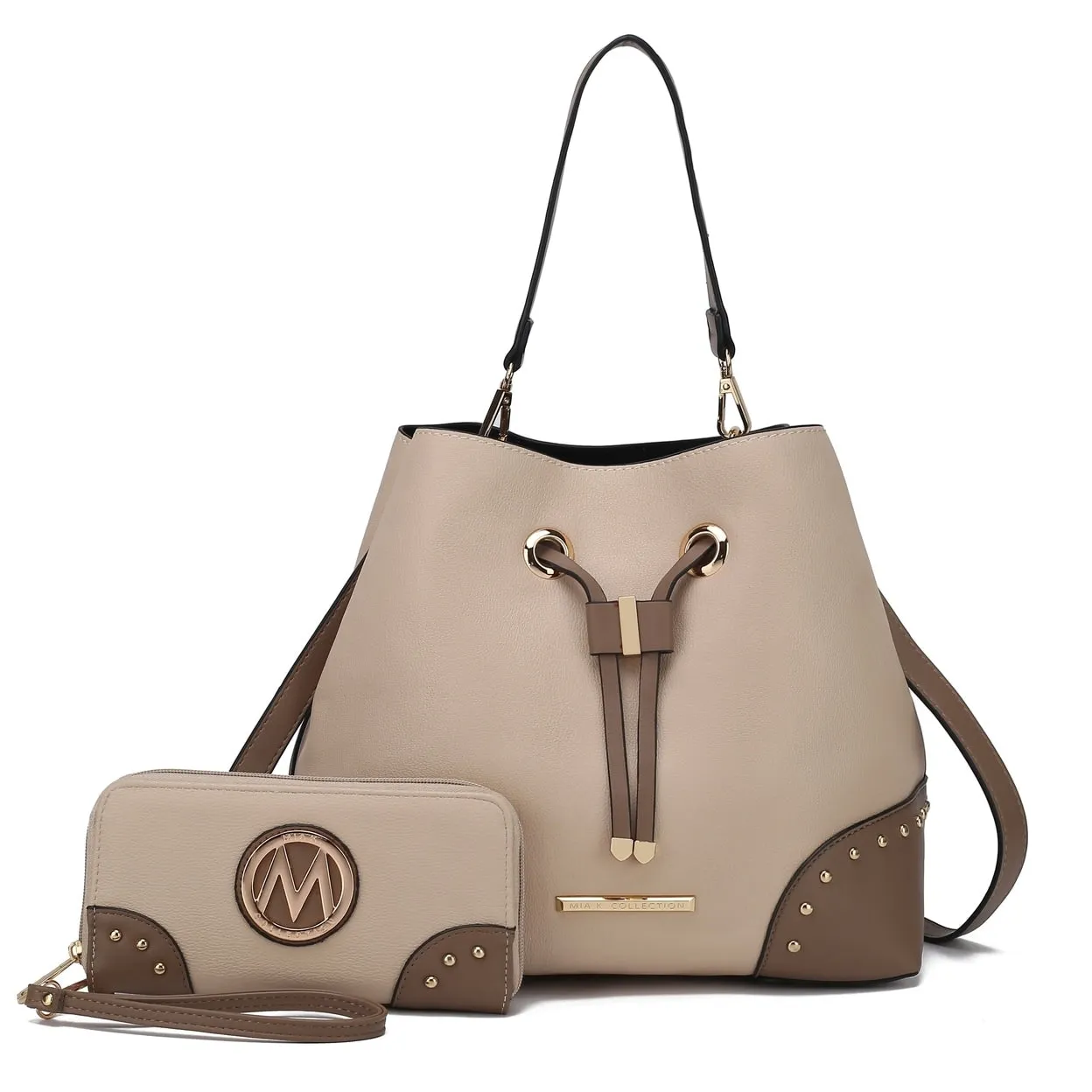 Mkfcollection Bella Bucket Bag And Wallet Set Vegan Leather Designer Handbag sold by Zulily product image thumbnail 5