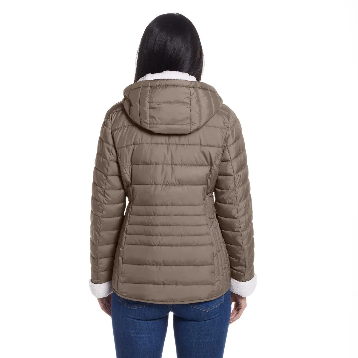 Channel Quilted Puffer Jacket with Sherpa lining sold by Zulily product image thumbnail 2