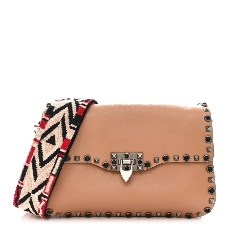 Valentino Garavani Guitar Strap Rockstud Rolling Flap Saddle Bag (Pre-Owned) - Medium sold by Zulily