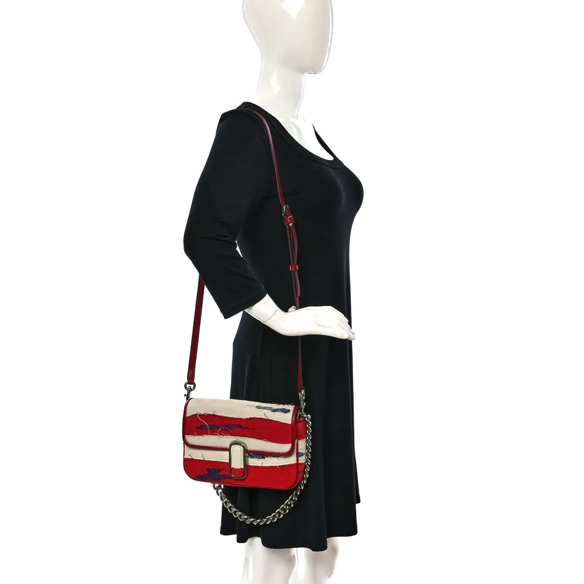 Marc Jacobs Denim Snapshot Shoulder Bag Red Multicolor (Pre-Owned) - One Size sold by Zulily product image thumbnail 2