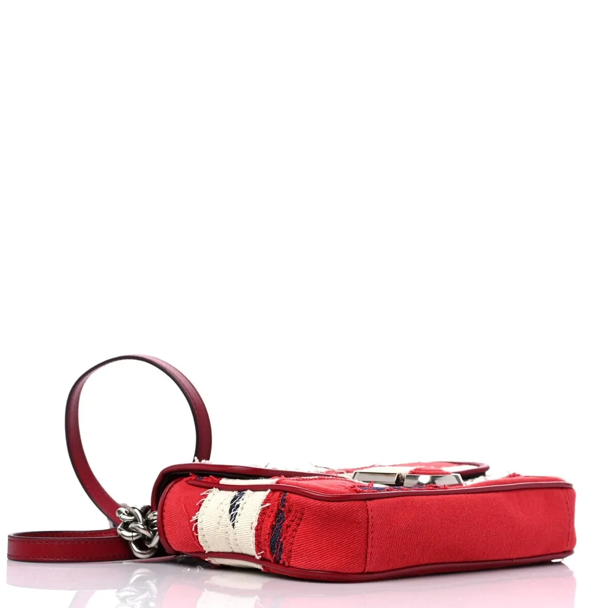 Marc Jacobs Denim Snapshot Shoulder Bag Red Multicolor (Pre-Owned) - One Size sold by Zulily product image thumbnail 4
