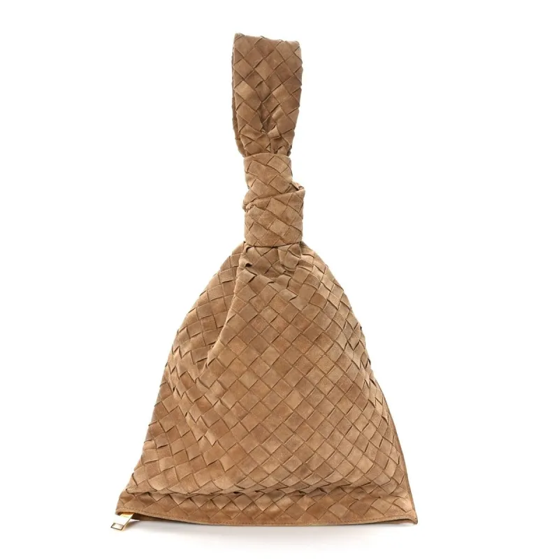 Bottega Veneta Suede Intrecciato BV Twist Caramel (Pre-Owned) - One Size sold by Zulily