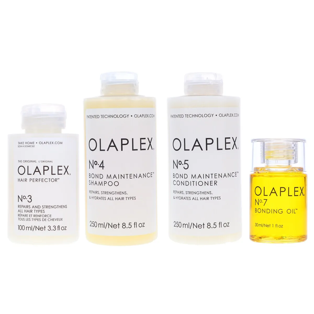 Olaplex No. 3 Hair Perfector 3.3 oz, No.4 Bond Maintenance Shampoo and No. 5 Bond Maintenance Conditioner 8.5 oz & No. 7 Bonding sold by Zulily